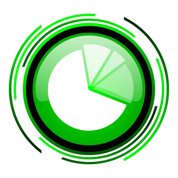 Diagram green circle glossy icon — Stock Photo, Image