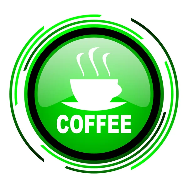Кава зелене коло глянсова ікона — стокове фото
