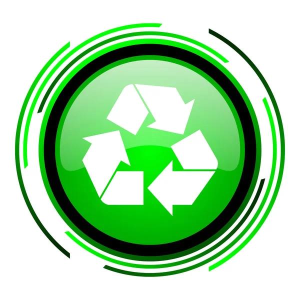 Recycle green circle glossy icon — Stock Photo, Image