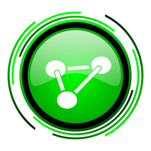 Kimya yeşil daire parlak simgesi — Stok fotoğraf