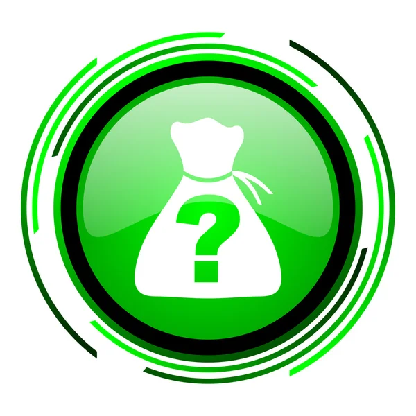 Riddle green circle glossy icon — Stock Photo, Image