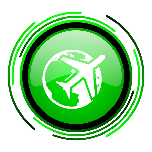 Travel green circle glossy icon — Stock Photo, Image