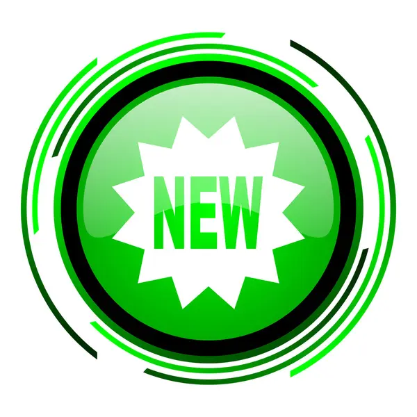 Novo ícone brilhante círculo verde — Fotografia de Stock