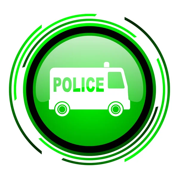 Поліція зелене коло глянсова ікона — стокове фото