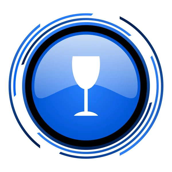 Glas cirkel blauwe glanzende pictogram — Stockfoto