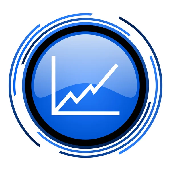 Grafiek cirkel blauwe glanzende pictogram — Stockfoto