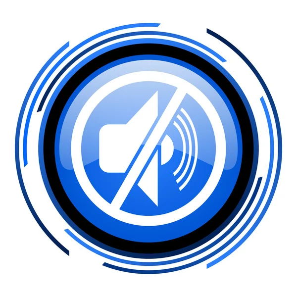 Mute circle blue glossy icon — Stock Photo, Image