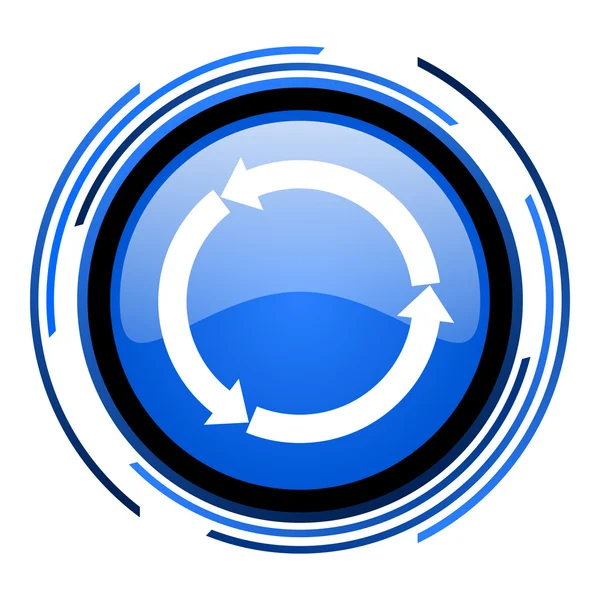 Refrescar círculo azul icono brillante — Foto de Stock