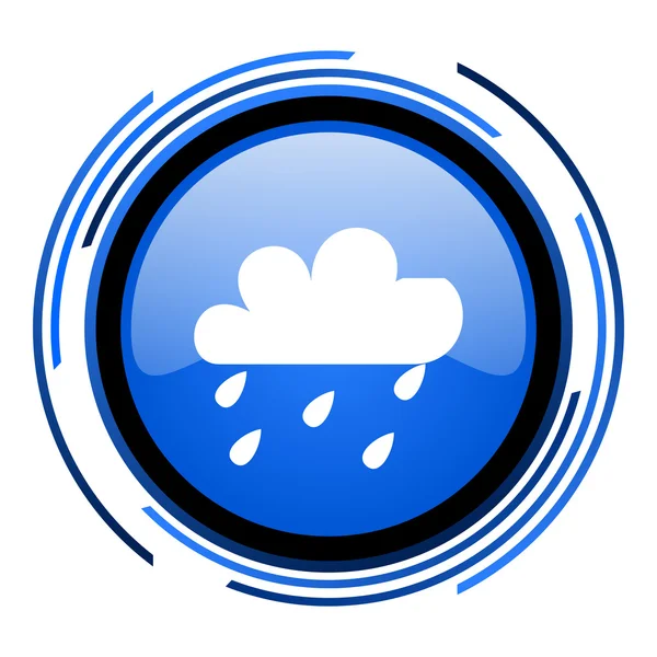 Předpověď počasí kruh modré lesklé ikona — Stock fotografie