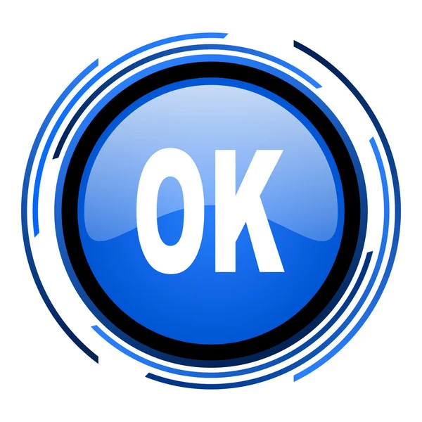Ok circle blue glossy icon — Stock Photo, Image
