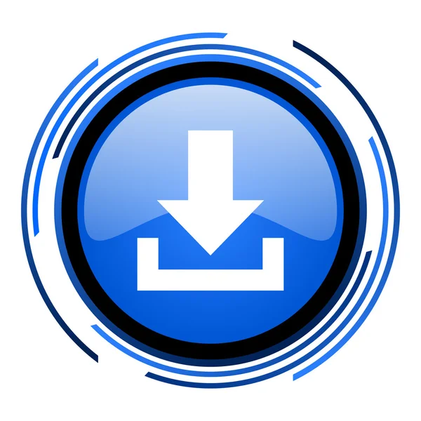 Stáhnout kruh modré lesklé ikonu — Stock fotografie