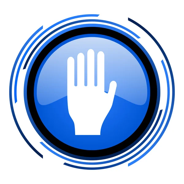 Stop cirkel blauwe glanzende pictogram — Stockfoto