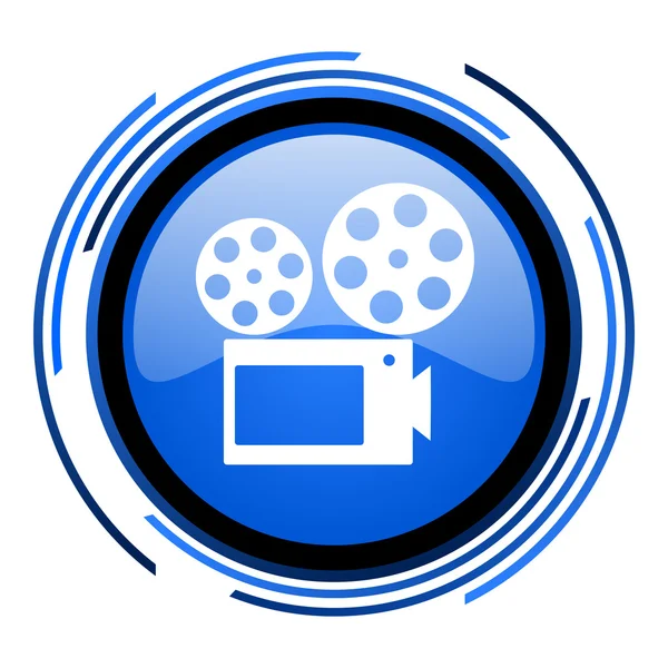 Cinema circle blue glossy icon — Stock Photo, Image