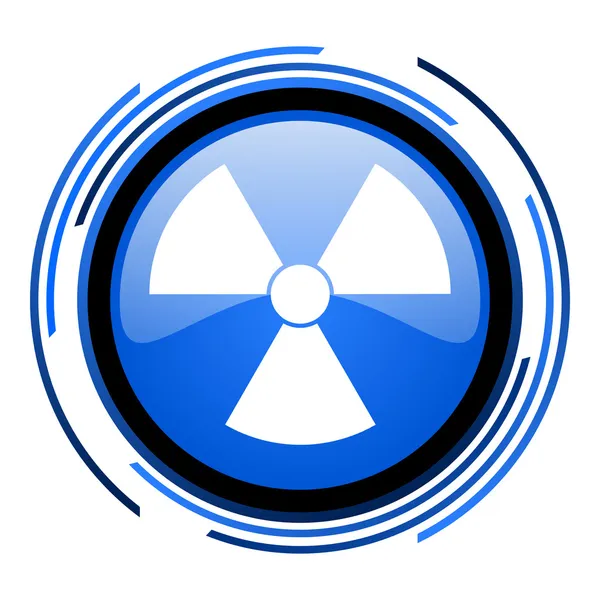 Radiation circle blue glossy icon — Stock Photo, Image