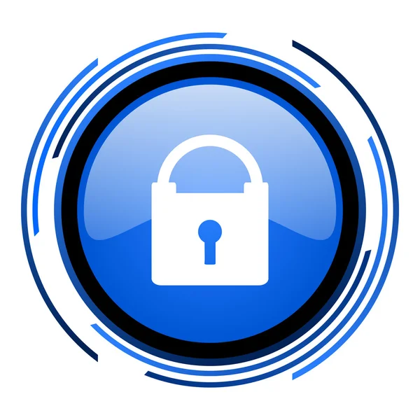 Blauwe cirkel glanzende pictogram beschermen — Stockfoto