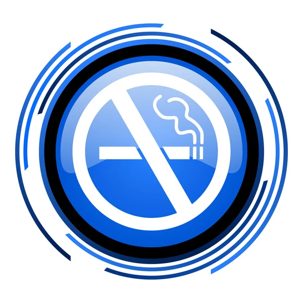 No smoking circle blue glossy icon — Stock Photo, Image