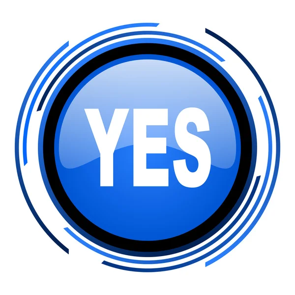 Yes circle blue glossy icon — Stock Photo, Image