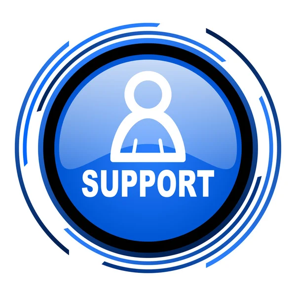 Support circle blue glossy icon — Stock Photo, Image