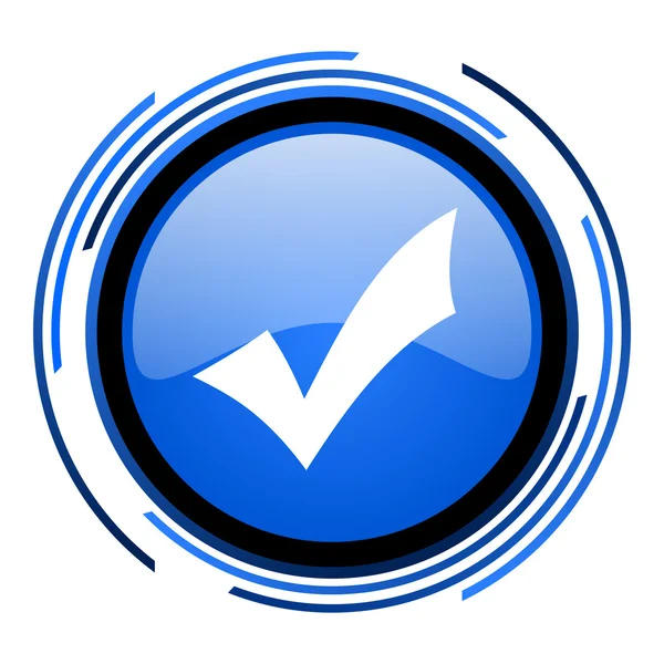 Accept circle blue glossy icon — Stock Photo, Image