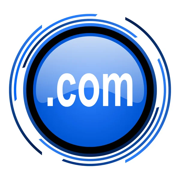 Com circle blue glossy icon — Stock Photo, Image