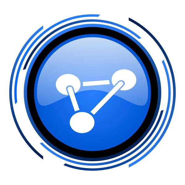 Chimica cerchio blu lucido icona — Foto Stock