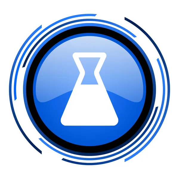 Kémia kör kék fényes ikon — Stock Fotó