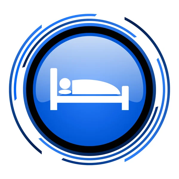 Hotel circle blue glossy icon — Stock Photo, Image