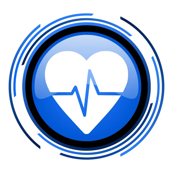 Pulskreis blaues Hochglanz-Symbol — Stockfoto