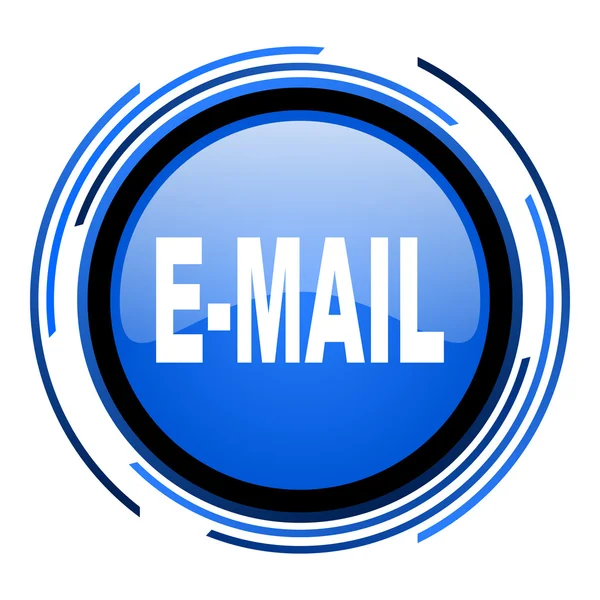 Mail-Kreis blaues Hochglanz-Symbol — Stockfoto