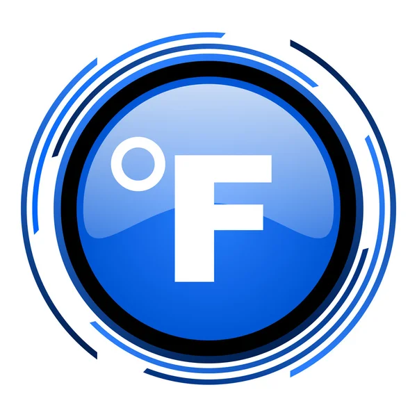 Fahrenheit circle blue glossy icon — Stock Photo, Image