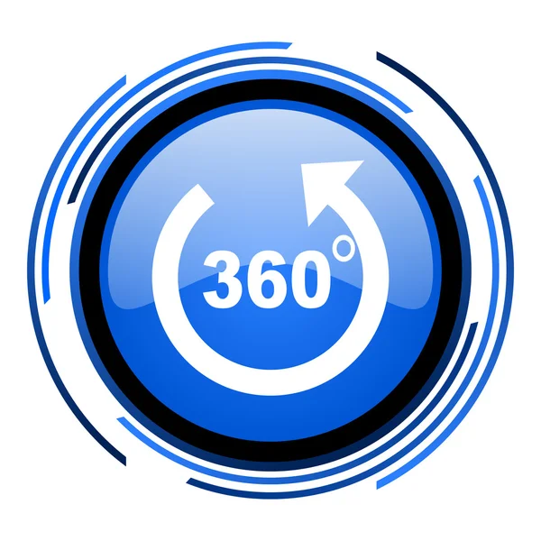 Panorama cirkel blå blanka ikonen — Stockfoto