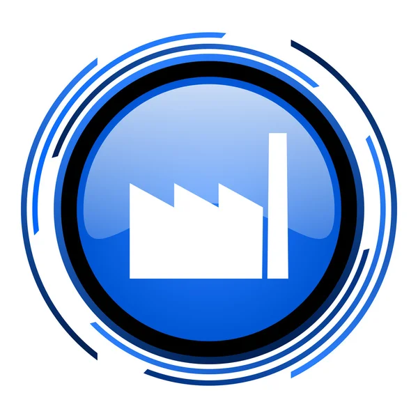 Industria círculo azul brillante icono — Foto de Stock