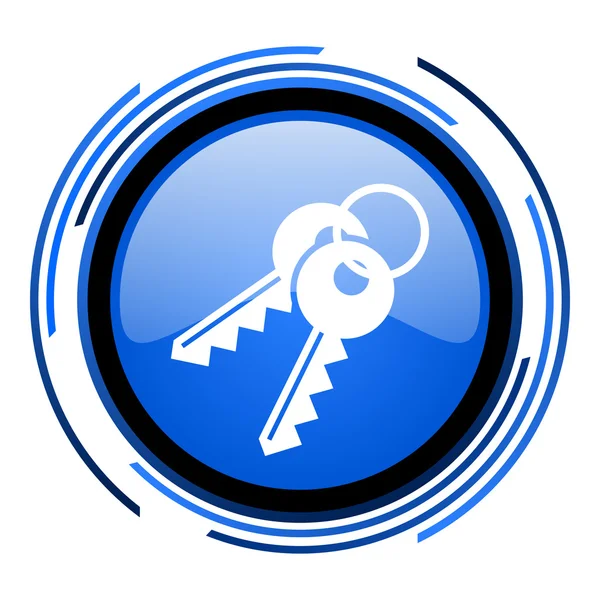 Keys circle blue glossy icon — Stock Photo, Image