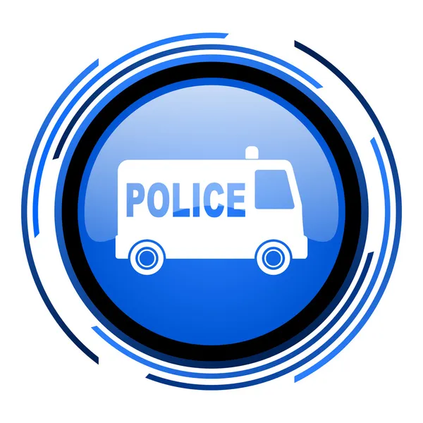 Police circle blue glossy icon — Stock Photo, Image