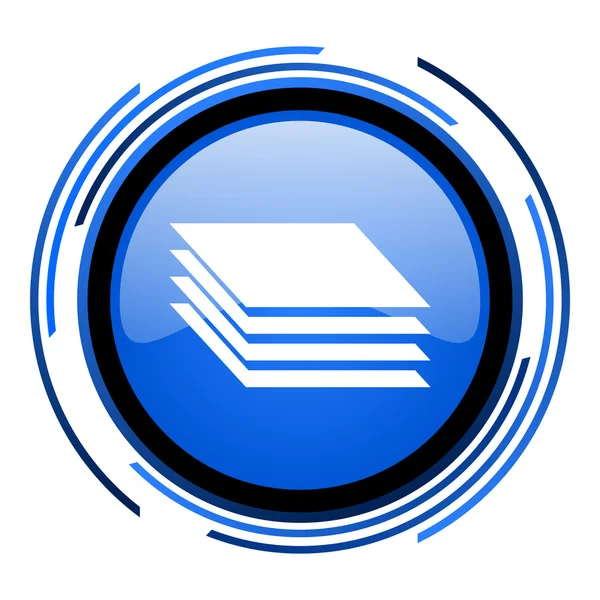 Layers circle blue glossy icon — Stock Photo, Image