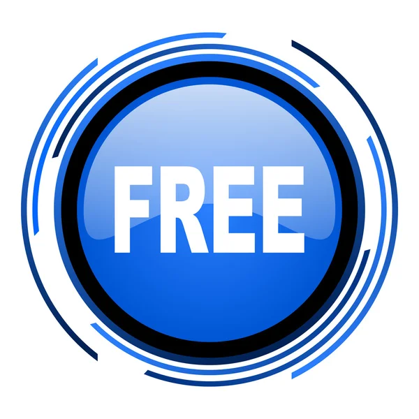 Free circle blue glossy icon — Stock Photo, Image