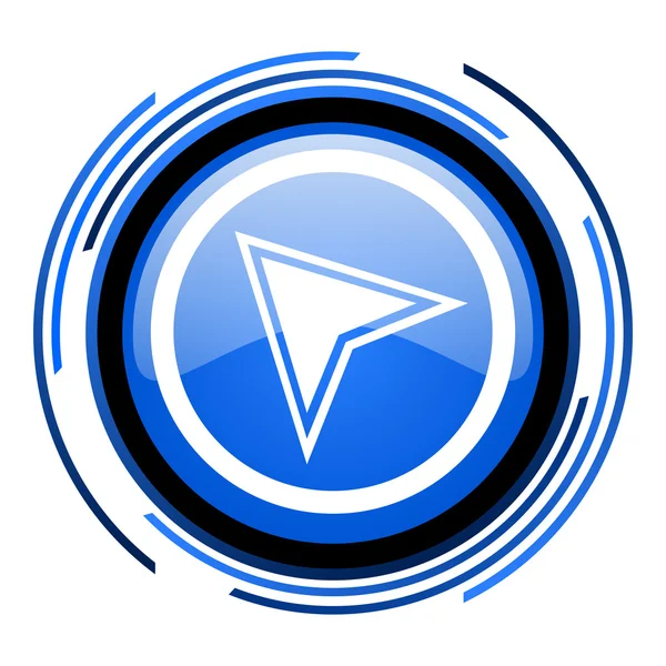 Navigation circle blue glossy icon — Stock Photo, Image