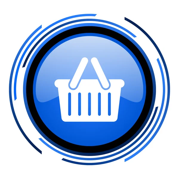 Shopping cart circle blue glossy icon — Stock Photo, Image