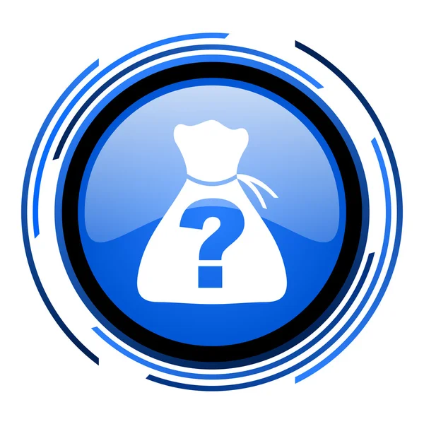 Riddle circle blue glossy icon — Stock Photo, Image