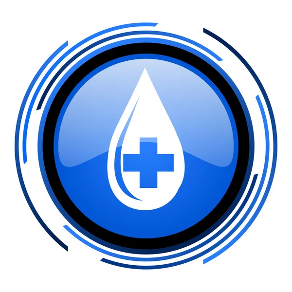 Bloed cirkel blauwe glanzende pictogram — Stockfoto