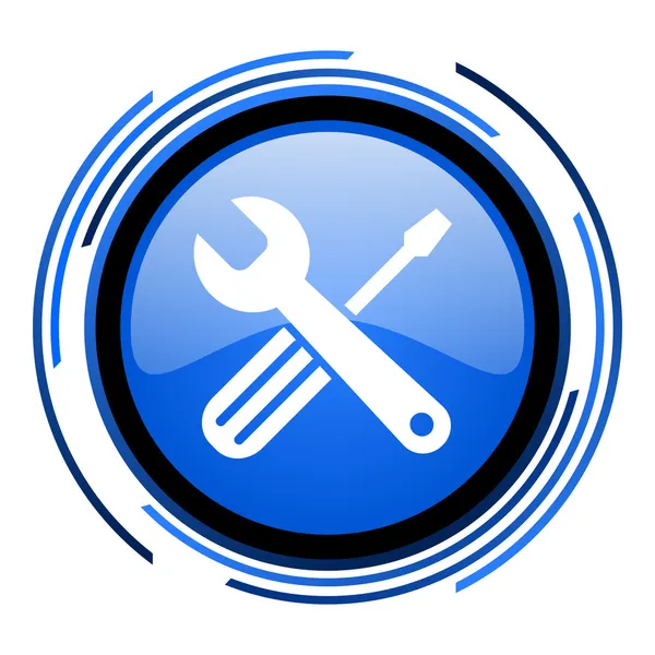 Tools circle blue glossy icon — Stock Photo, Image