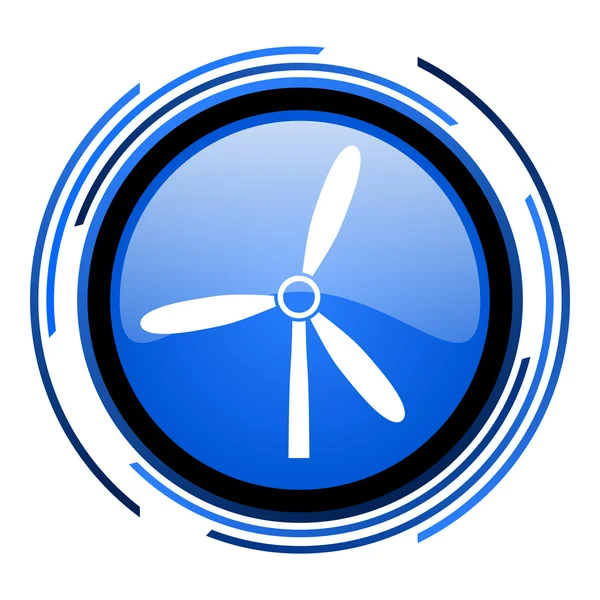 Windmill circle blue glossy icon — Stock Photo, Image