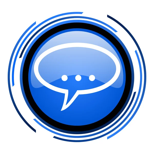 Forum circle blue glossy icon — Stock Photo, Image