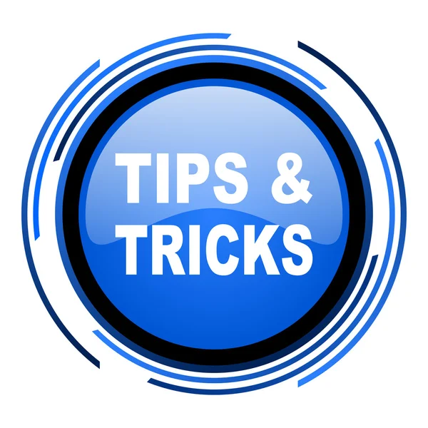 Tips circle blue glossy icon — Stock Photo, Image