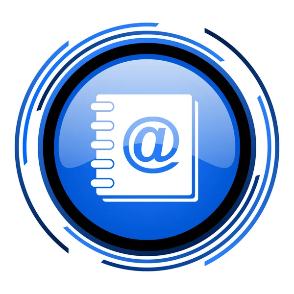 Address book circle blue glossy icon — Stock Photo, Image
