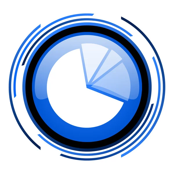 Diagram cirkel blå blanka ikonen — Stockfoto