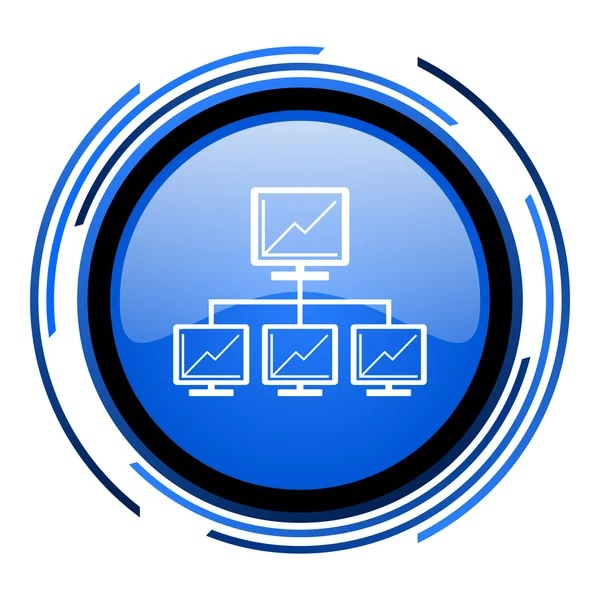Network circle blue glossy icon — Stock Photo, Image