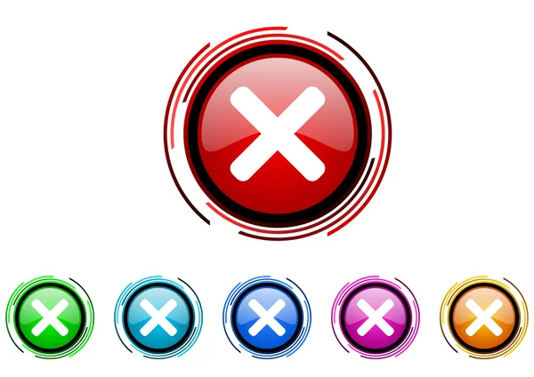 Cancel circle web glossy icon colorful set — Stock Photo, Image