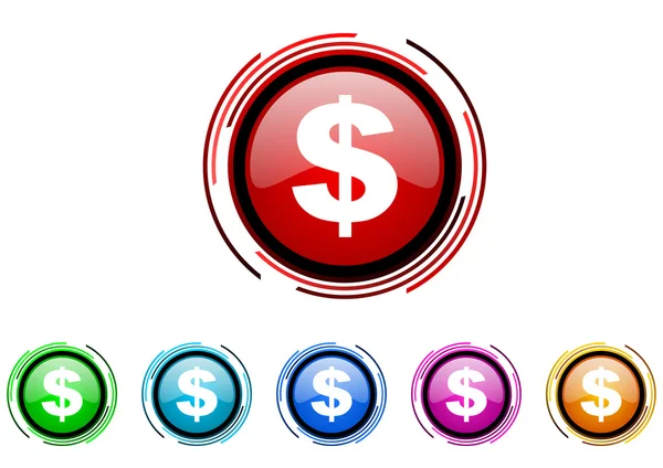 Us dollar icon set — Stock Photo, Image