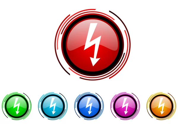 Lightning icon set — Stock Photo, Image